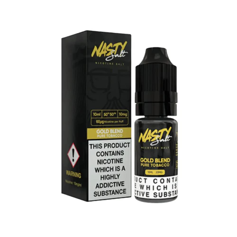  Gold Blend / 10mg Nasty Juice Nic Salts e liquids 10ml Box of 10