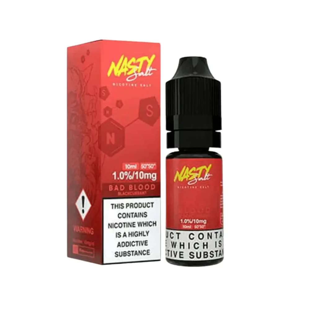  Bad Blood / 10mg Nasty Juice Nic Salts e liquids 10ml Box of 10