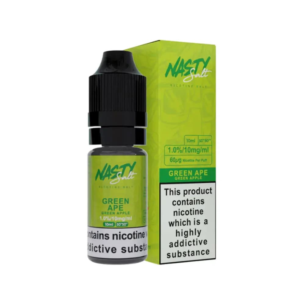  Green Ape / 10mg Nasty Juice Nic Salts e liquids 10ml Box of 10