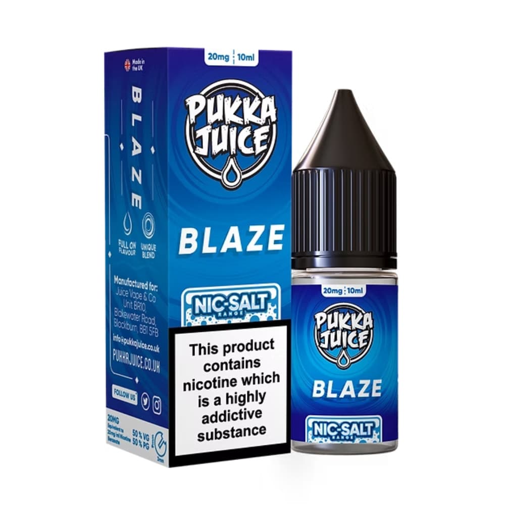  Blaze / 20mg Pukka Juice Nic Salts e liquids 10ml Box of 10