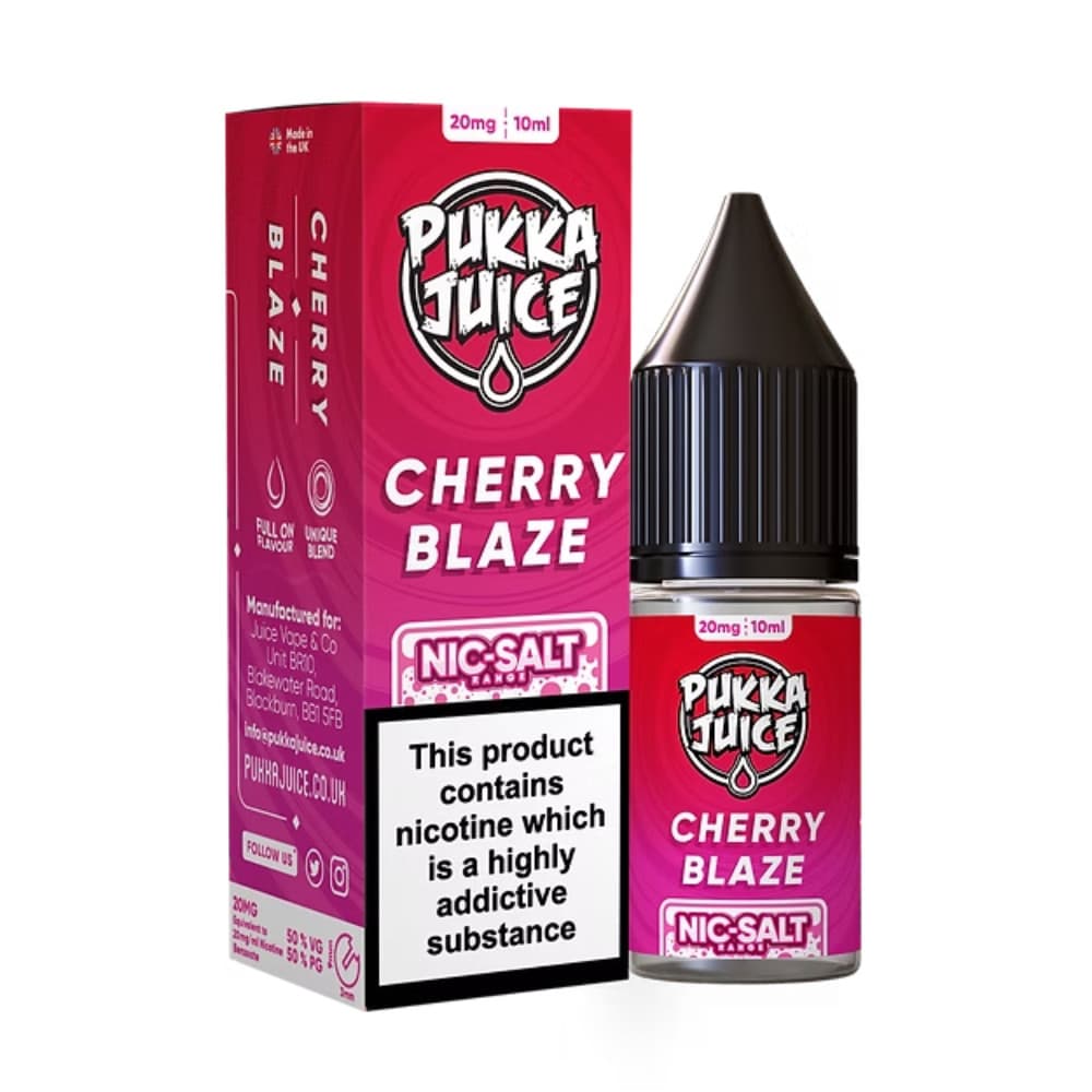  Cherry Blaze / 20mg Pukka Juice Nic Salts e liquids 10ml Box of 10