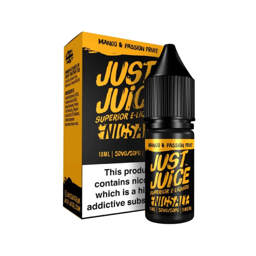  Mango Passion Fruit / 20mg Just Juice Original Nic Salts e liquids 10ml Box of 5