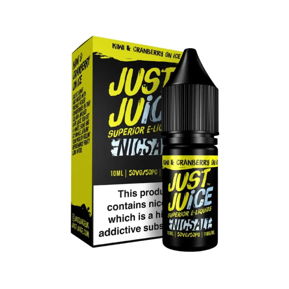 Kiwi Cranberry On Ice / 20mg Just Juice Original Nic Salts e liquids 10ml Box of 5