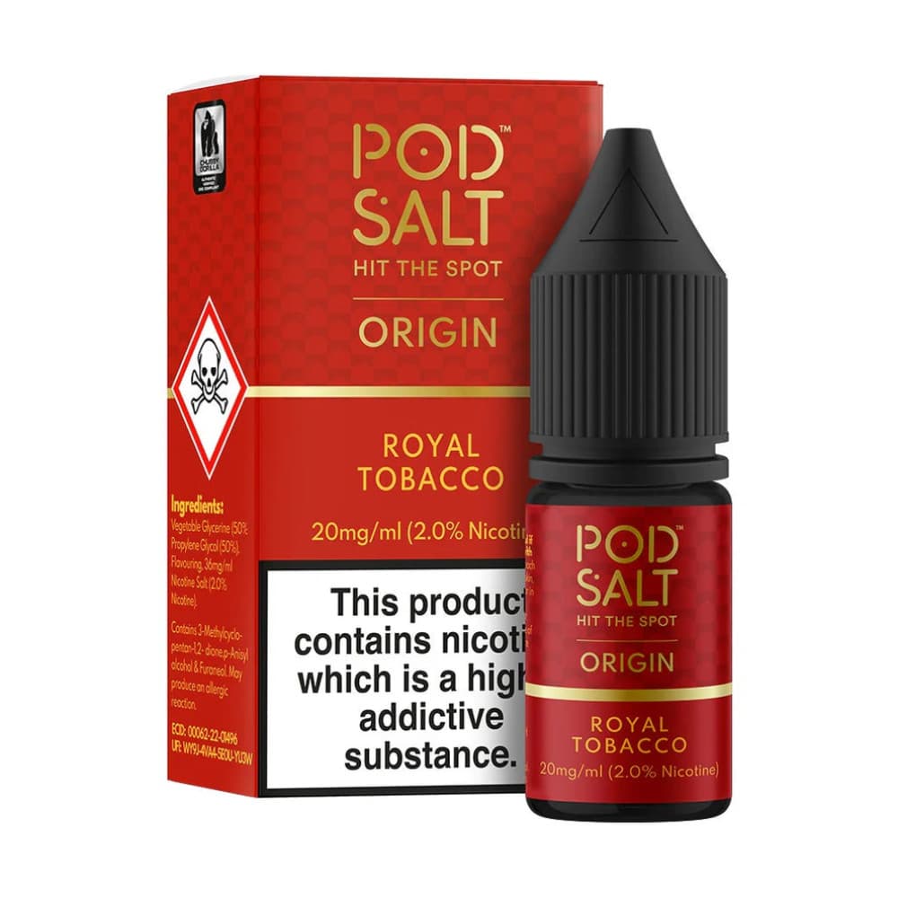  Royal Tobacco / 20mg Pod Salt Origin Nic Salts e liquids 10ml Box of 5
