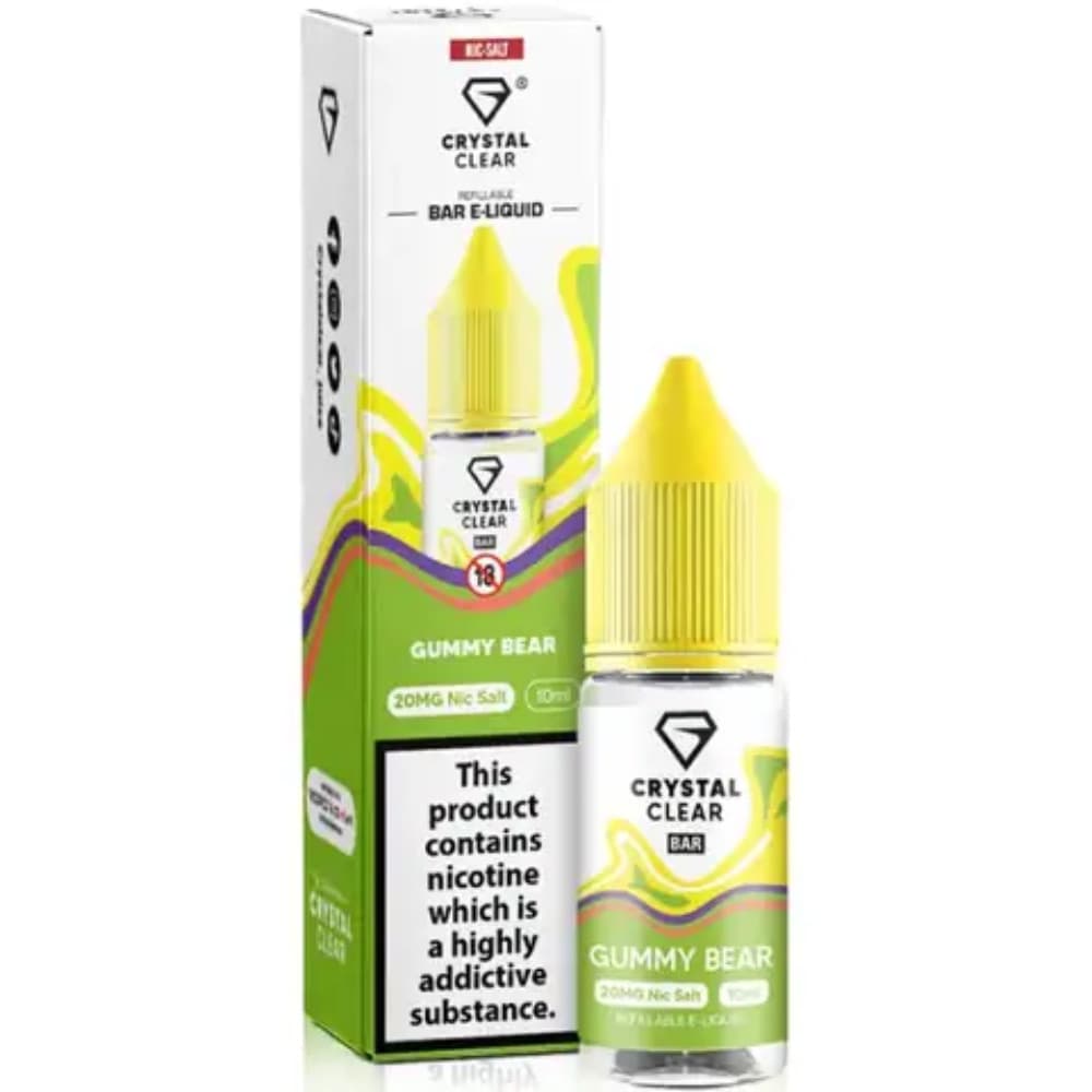  Gummy Bear / 20mg Crystal Clear Nic Salts e liquids 10ml Box of 10