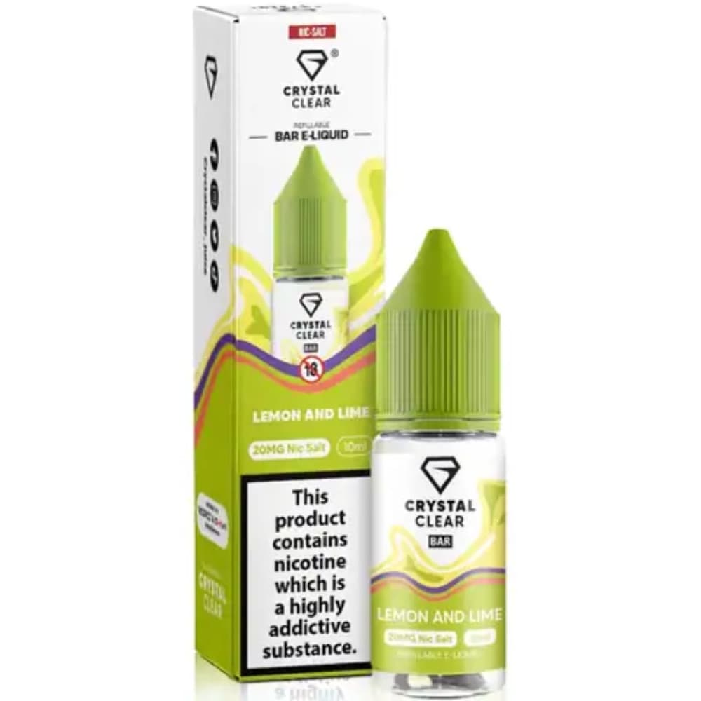  Lemon Lime / 10mg Crystal Clear Nic Salts e liquids 10ml Box of 10