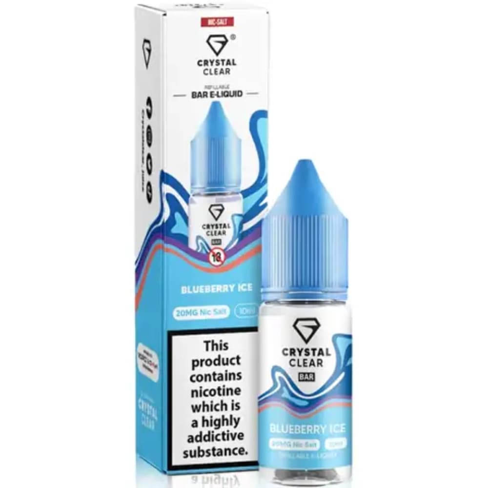  Blueberry Ice / 20mg Crystal Clear Nic Salts e liquids 10ml Box of 10