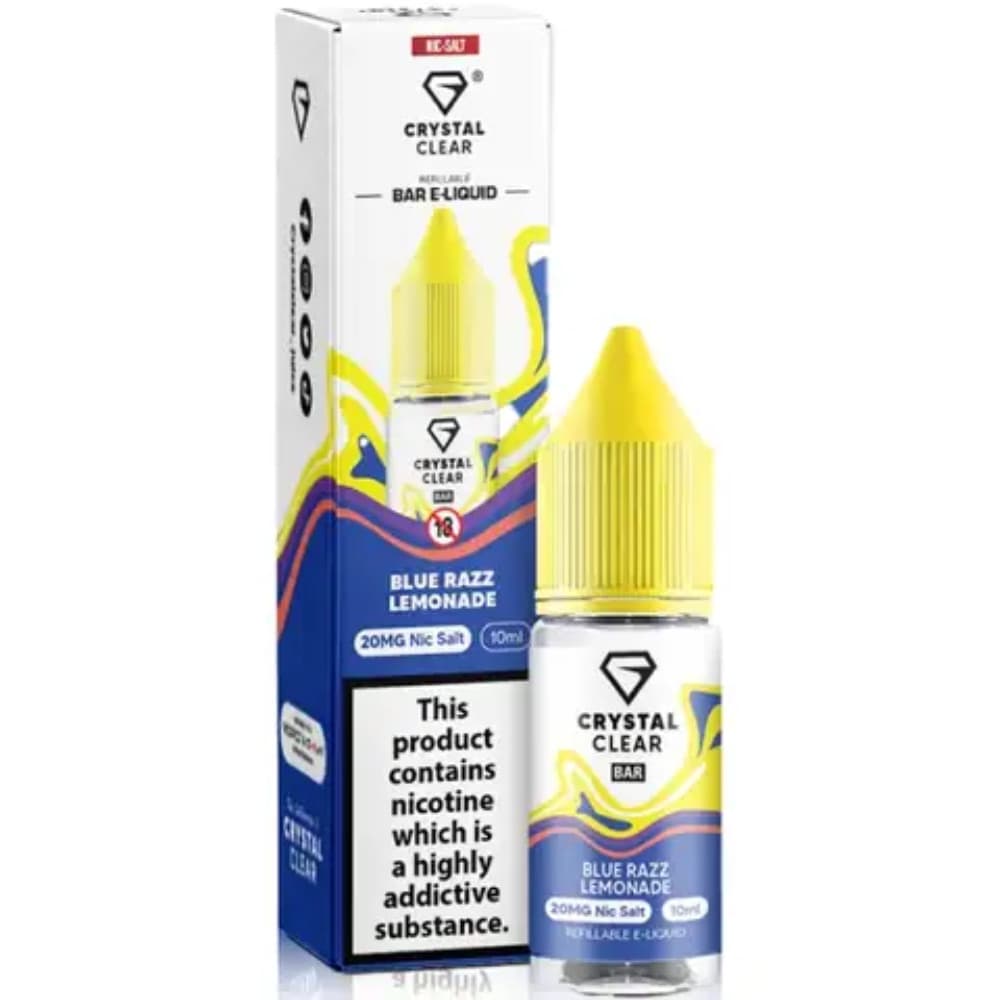  Blue Razz Lemonade / 20mg Crystal Clear Nic Salts e liquids 10ml Box of 10