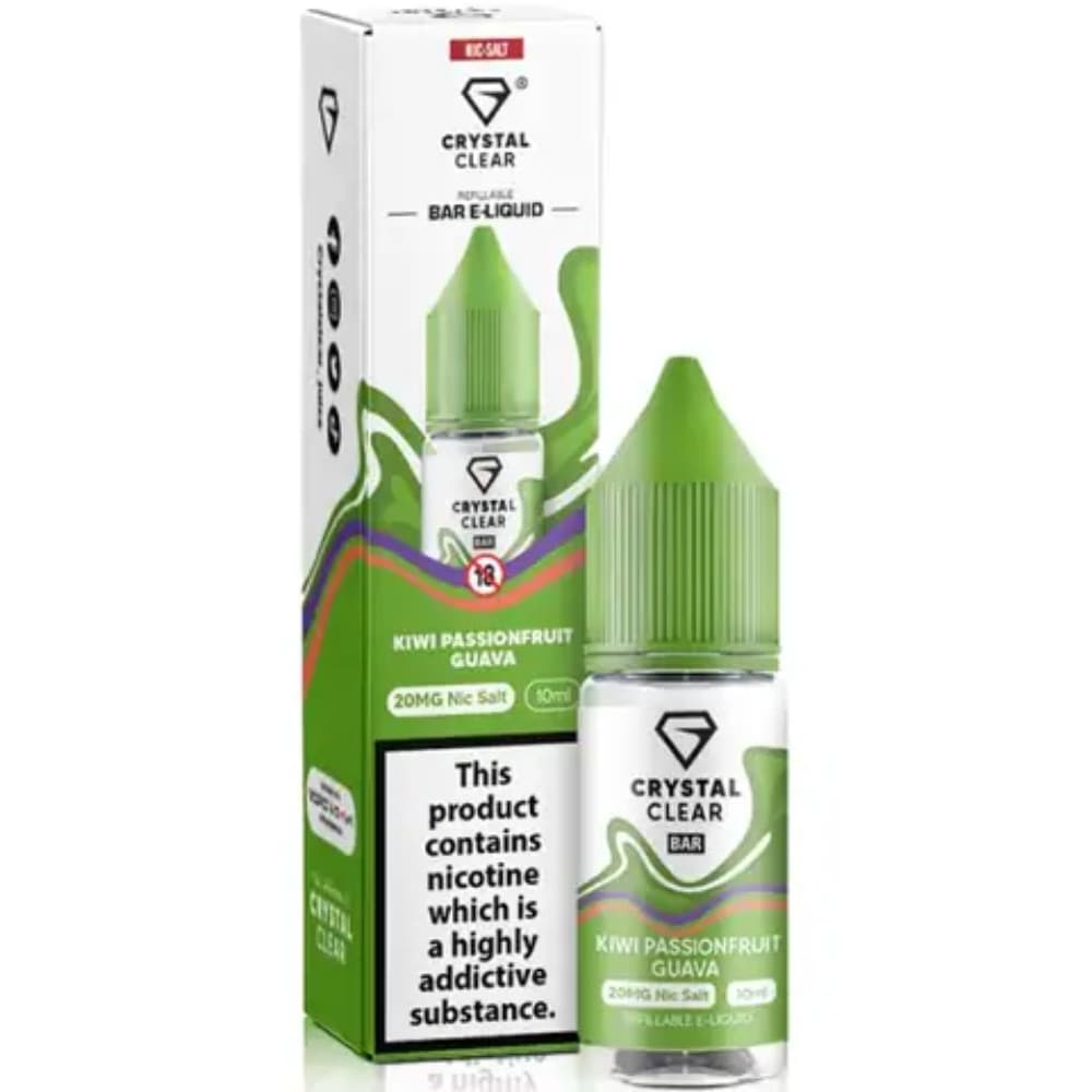  Kiwi Passionfruit Guava / 20mg Crystal Clear Nic Salts e liquids 10ml Box of 10