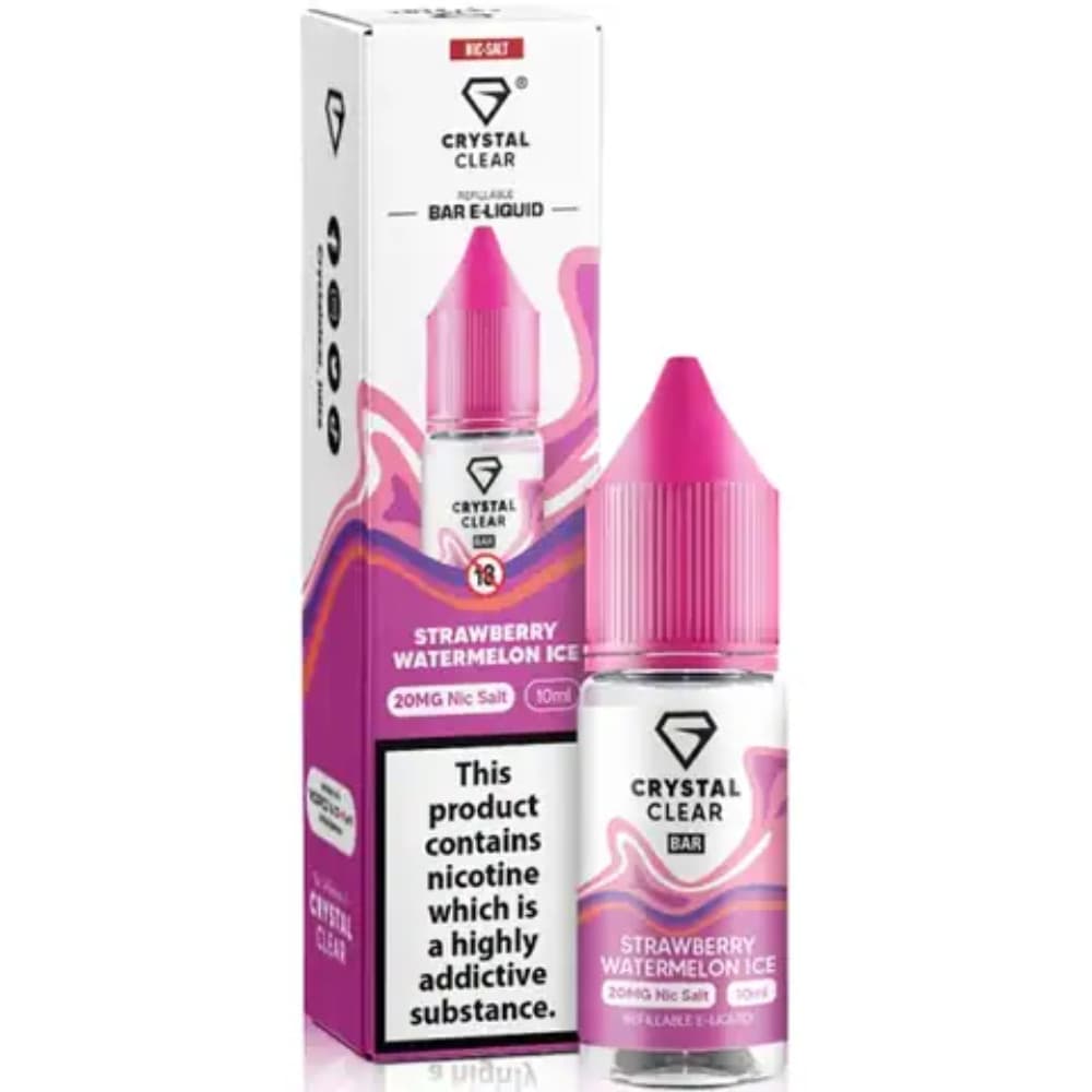  Strawberry Watermelon Ice / 10mg Crystal Clear Nic Salts e liquids 10ml Box of 10