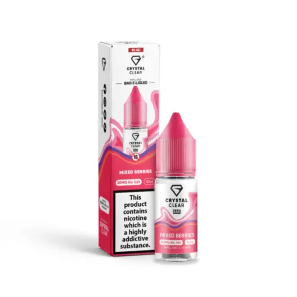 Mixed Berries / 10mg Crystal Clear Nic Salts e liquids 10ml Box of 10