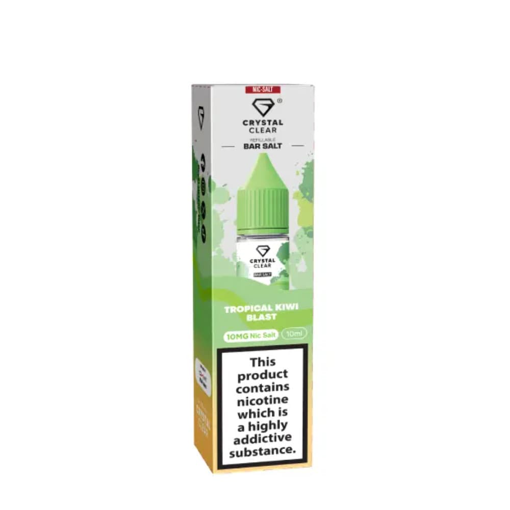  Tropical Kiwi Blast / 20mg Crystal Clear Nic Salts e liquids 10ml Box of 10