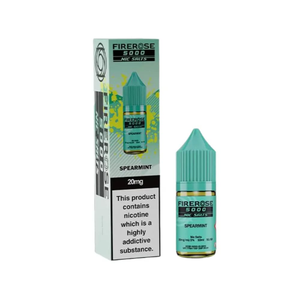  Spearmint / 10mg Firerose 5000 Nic Salts e liquids 10ml Box of 10
