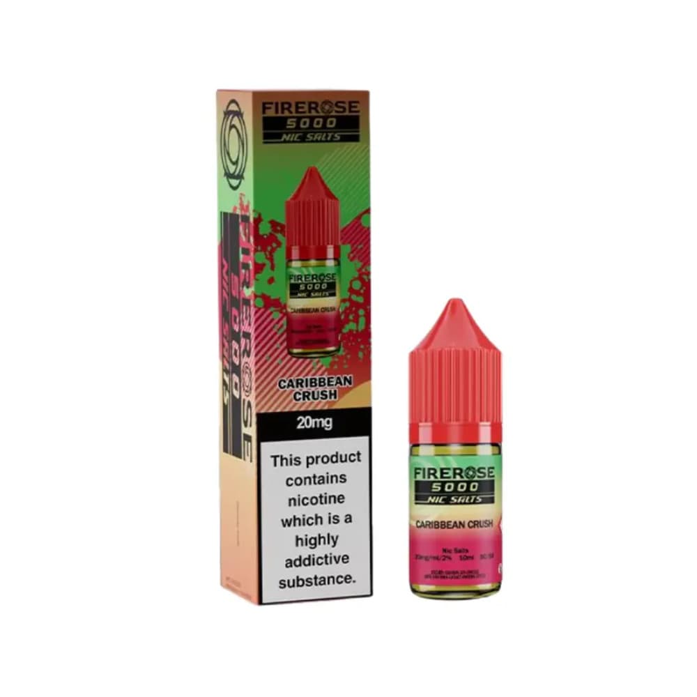  Caribbean Crush / 20mg Firerose 5000 Nic Salts e liquids 10ml Box of 10