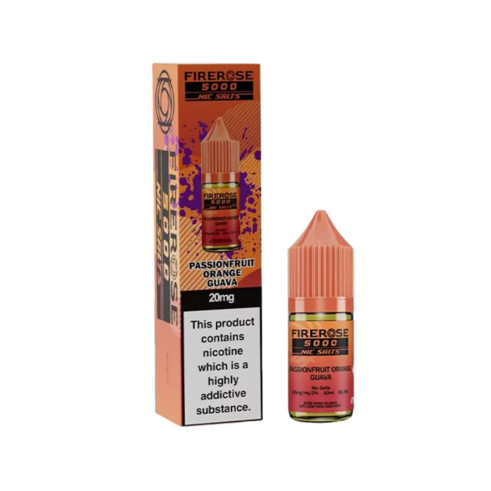  Passionfruit Orange Guava / 20mg Firerose 5000 Nic Salts e liquids 10ml Box of 10