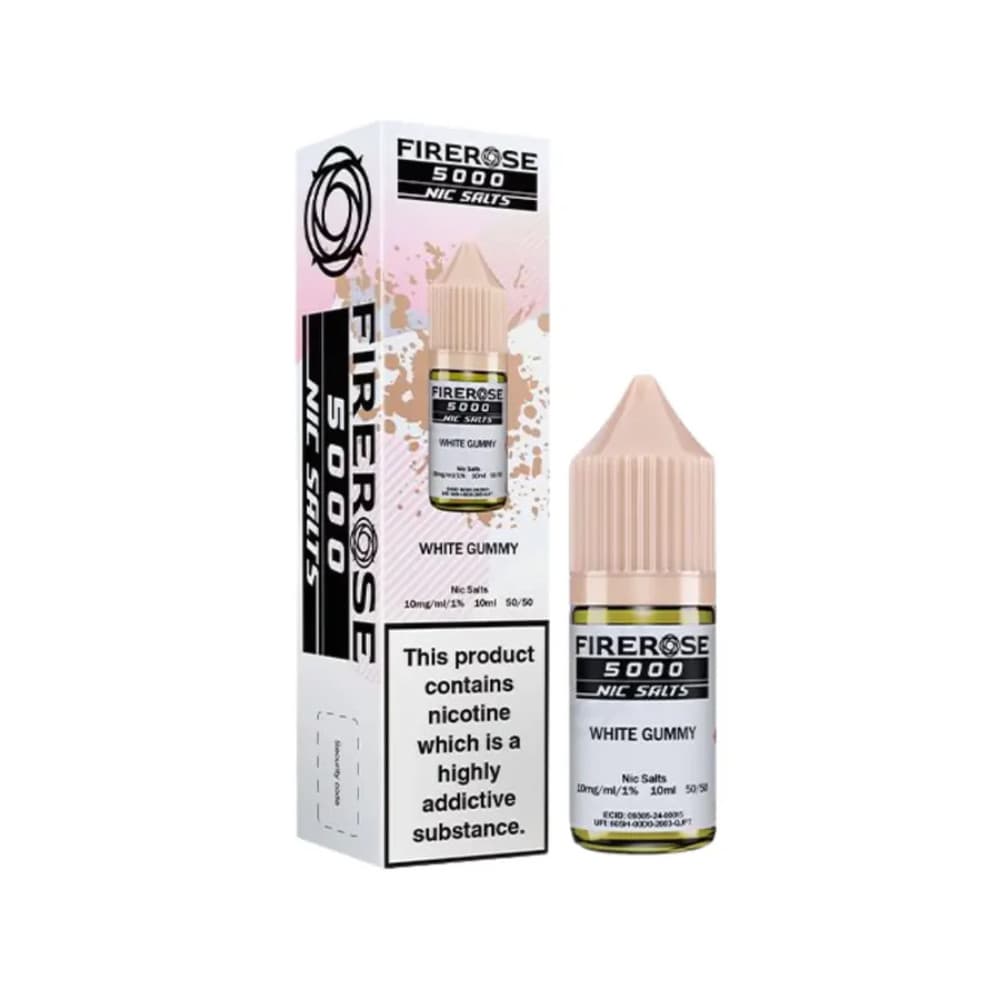  White Gummy / 20mg Firerose 5000 Nic Salts e liquids 10ml Box of 10