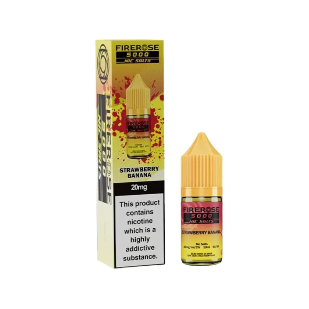  Strawberry Banana / 20mg Firerose 5000 Nic Salts e liquids 10ml Box of 10