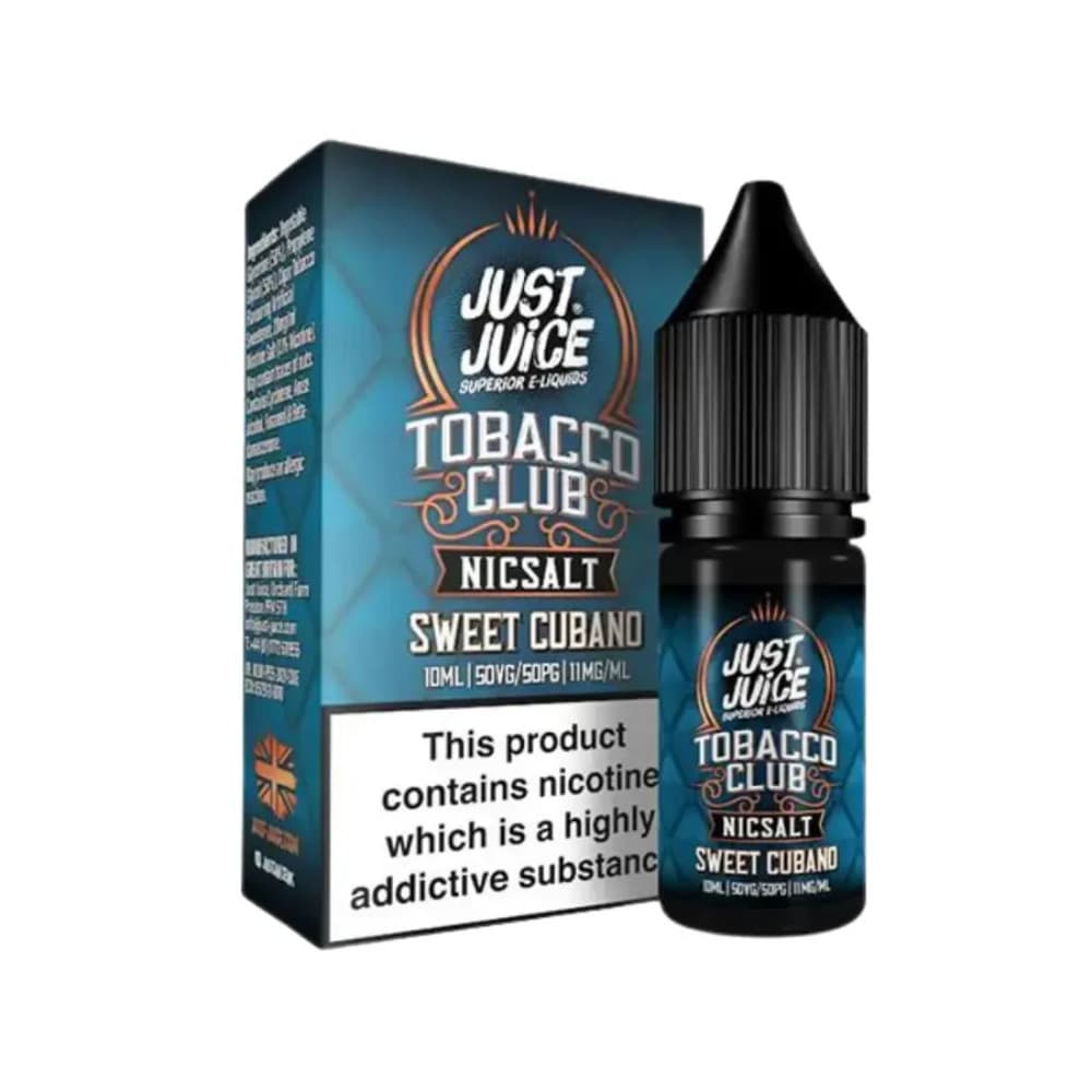  Sweet Cubano Tobacco / 10mg Just Juice Tobacco Club Nic Salts e liquids 10ml Box of 5