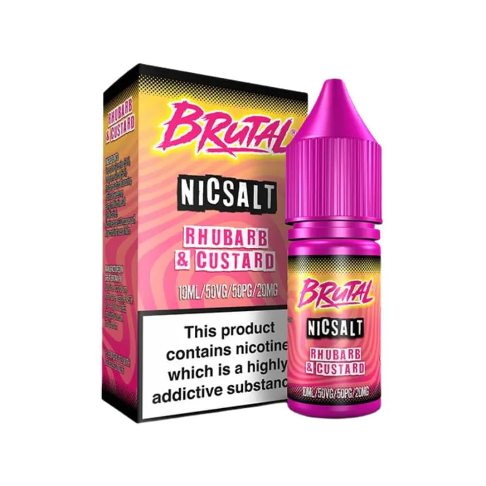  Rhubarb & Custard / 10mg Just Juice Brutal Nic Salts e liquids 10ml Box of 5