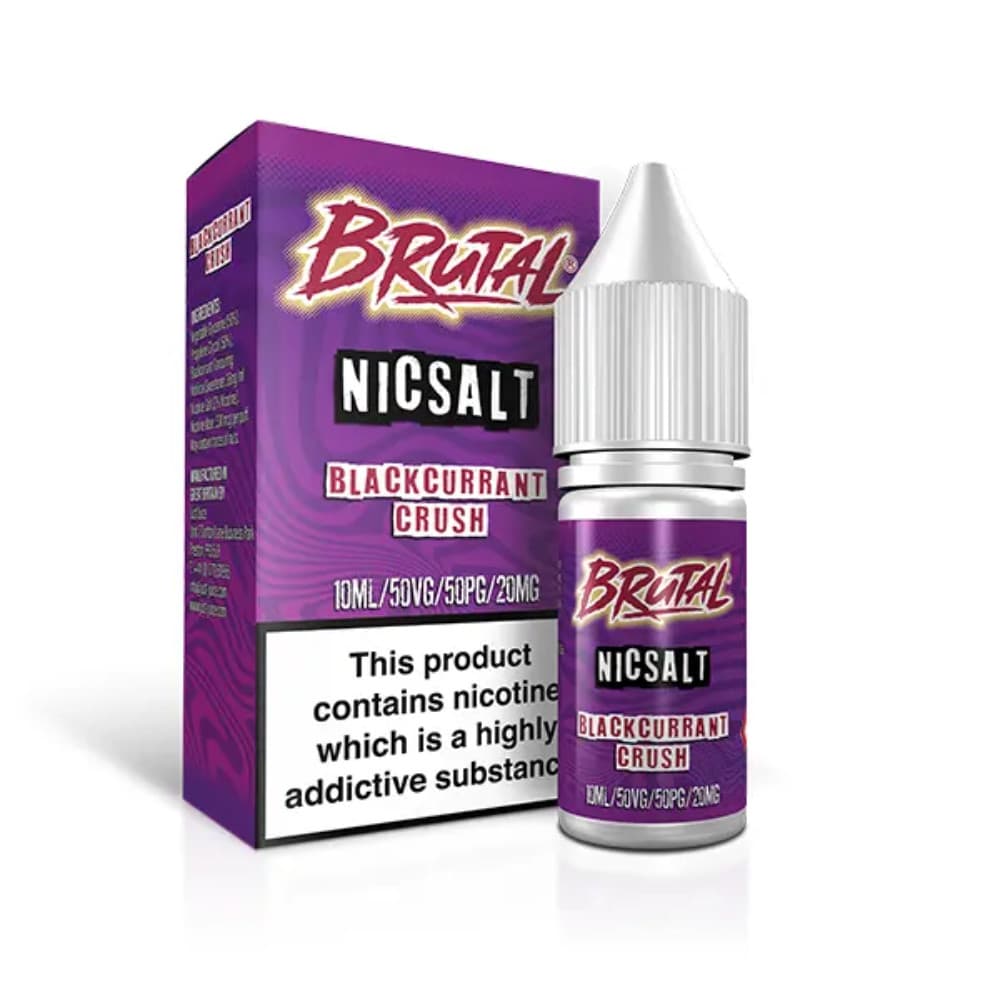  Drinks Blackcurrant Crush / 10mg Just Juice Brutal Nic Salts e liquids 10ml Box of 5