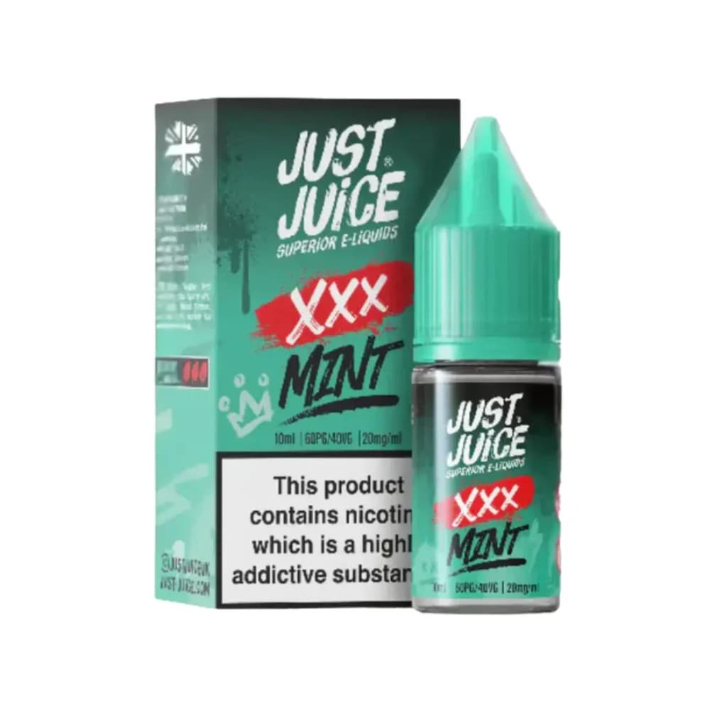  XXX Mint / 20mg Just Juice Mint Nic Salts e liquids 10ml Box of 5