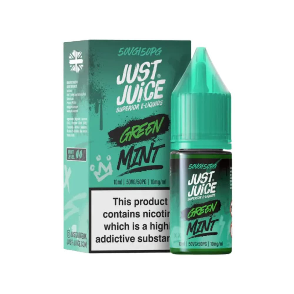  Green Mint / 10mg Just Juice Mint Nic Salts e liquids 10ml Box of 5