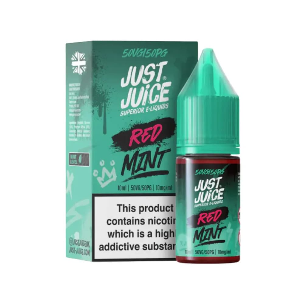  Red Mint / 20mg Just Juice Mint Nic Salts e liquids 10ml Box of 5