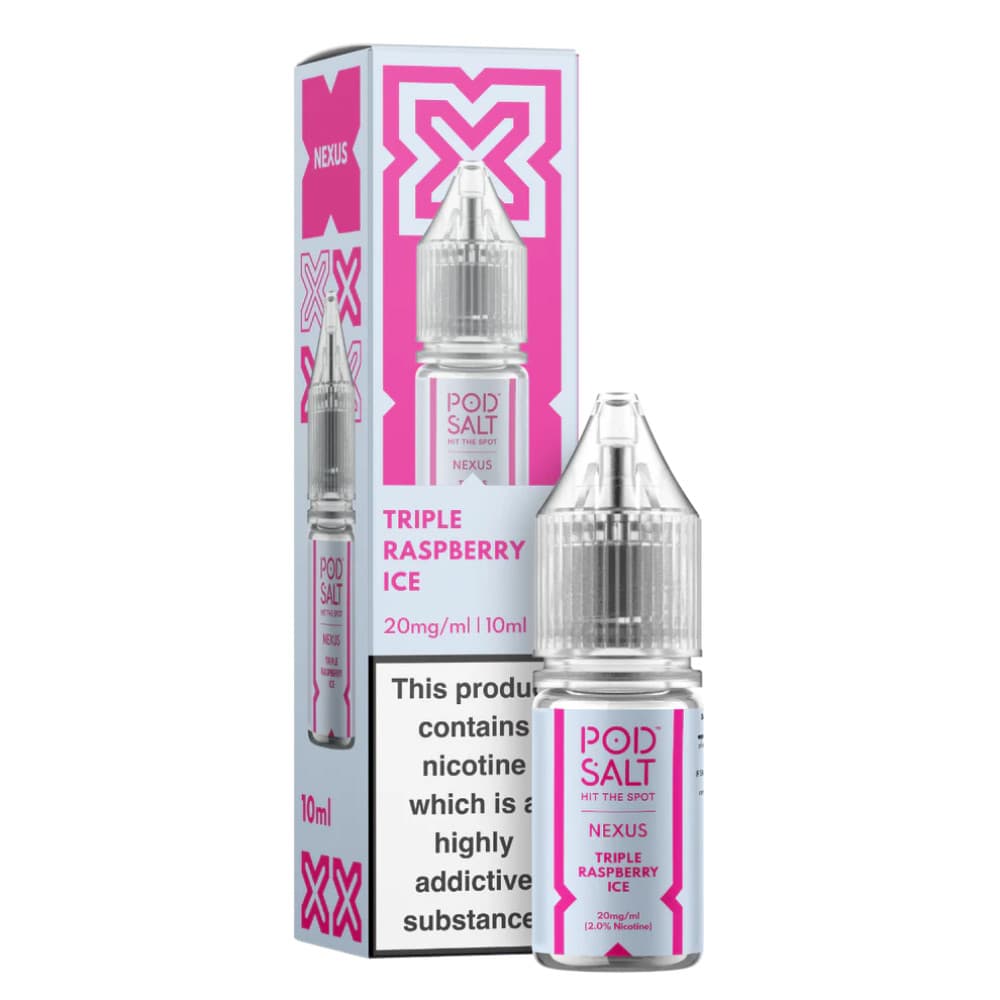  Triple Raspberry Ice / 10mg Pod Salt Nexus e liquids 10ml Box of 10