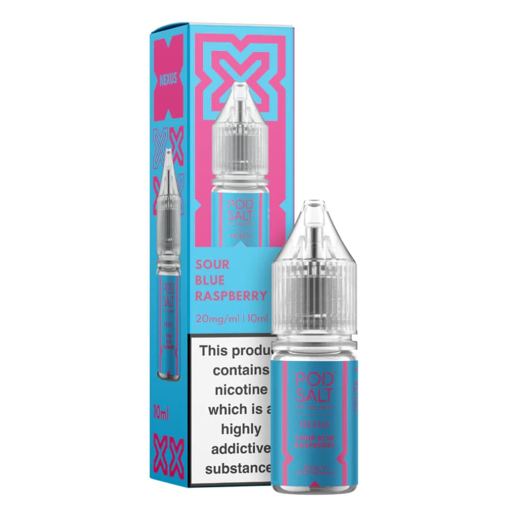  Sour Blue Raspberry / 10mg Pod Salt Nexus e liquids 10ml Box of 10