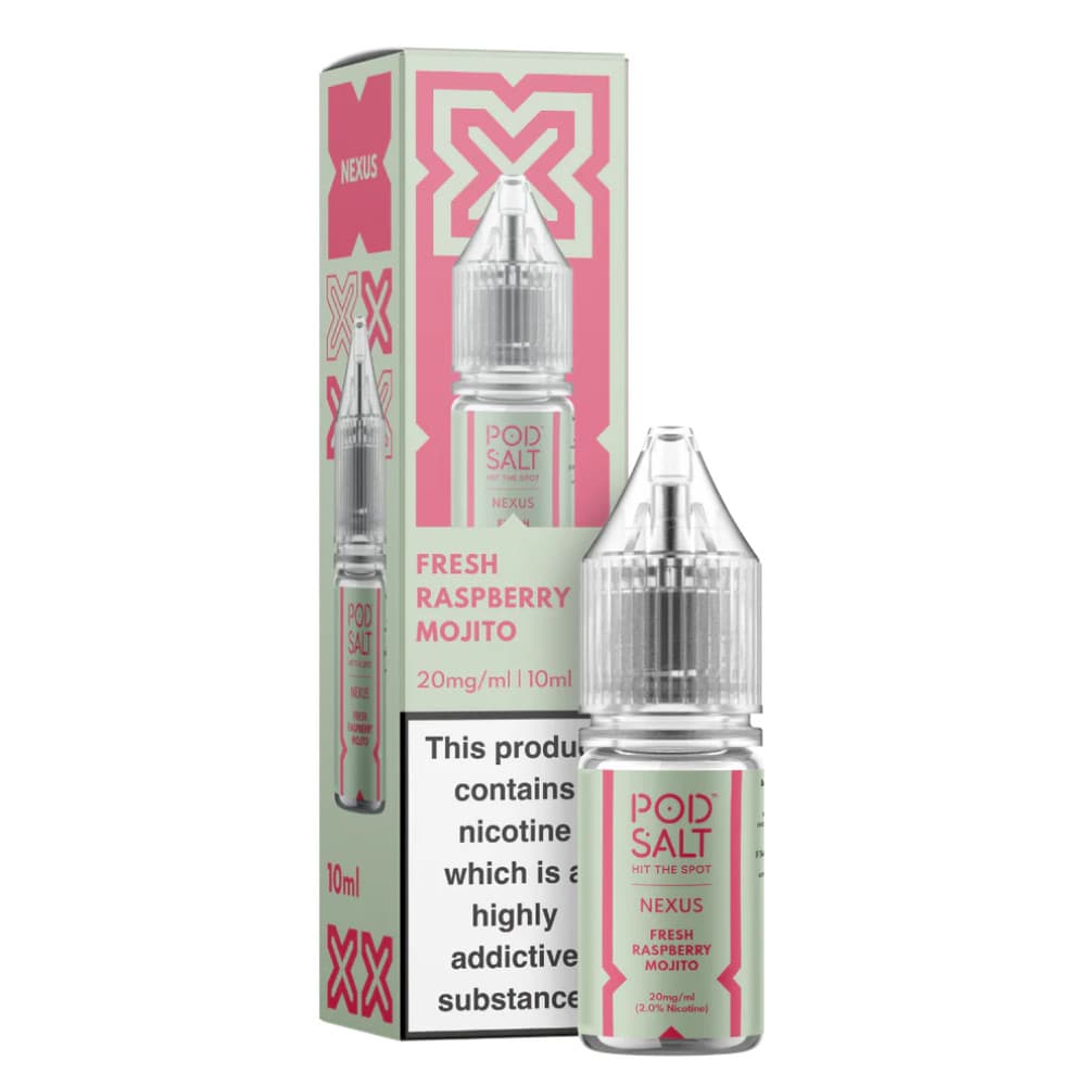  Fresh Raspberry Mojito / 20mg Pod Salt Nexus e liquids 10ml Box of 10
