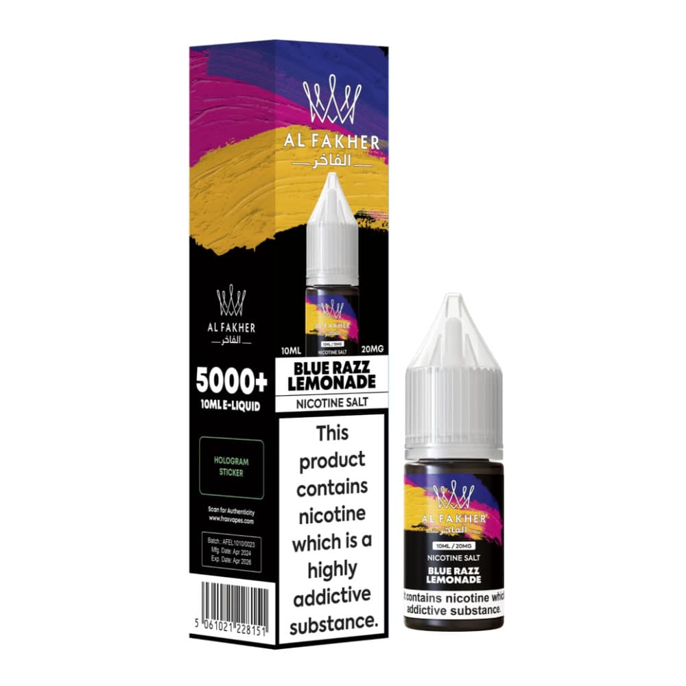  Blue Razz Lemonade / 20mg Al Fakher Nic Salts e liquids 10ml Box of 10