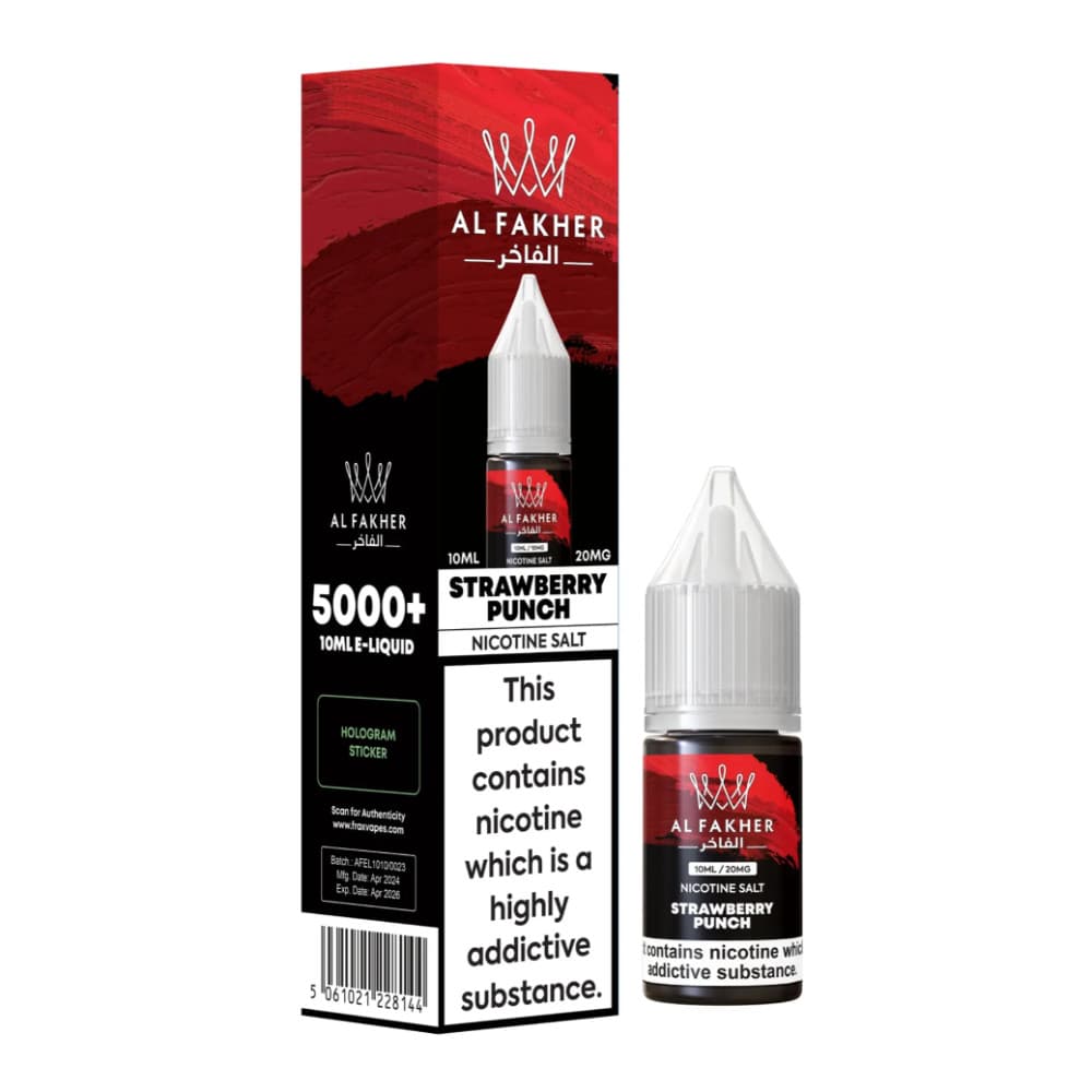  Strawberry Punch / 20mg Al Fakher Nic Salts e liquids 10ml Box of 10