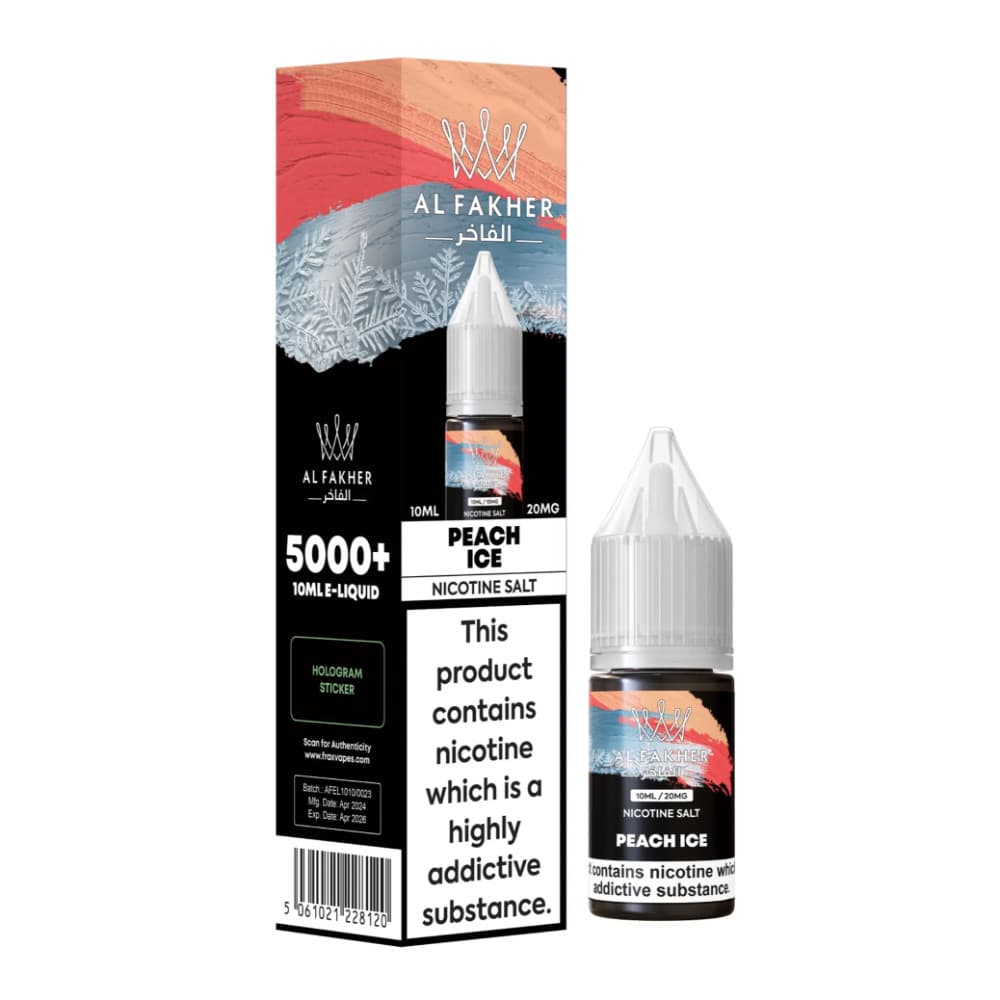  Peach Ice / 10mg Al Fakher Nic Salts e liquids 10ml Box of 10