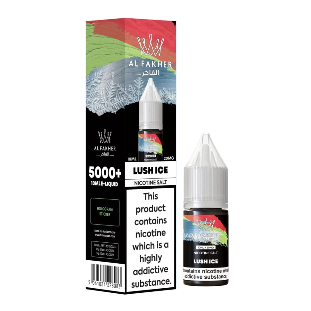  Lush Ice / 20mg Al Fakher Nic Salts e liquids 10ml Box of 10