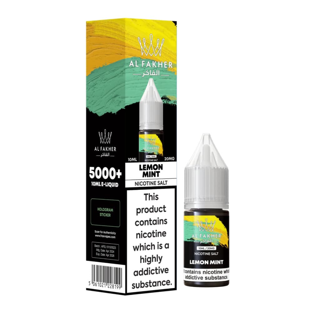  Lemon Mint / 10mg Al Fakher Nic Salts e liquids 10ml Box of 10