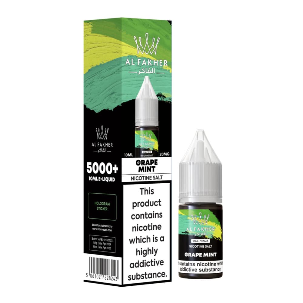  Grape Mint / 20mg Al Fakher Nic Salts e liquids 10ml Box of 10