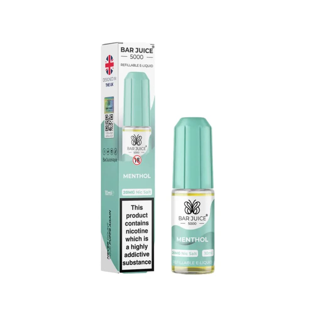  Menthol / 10mg Bar Juice 5000 Nic Salts E-Liquids 10ml Box of 10