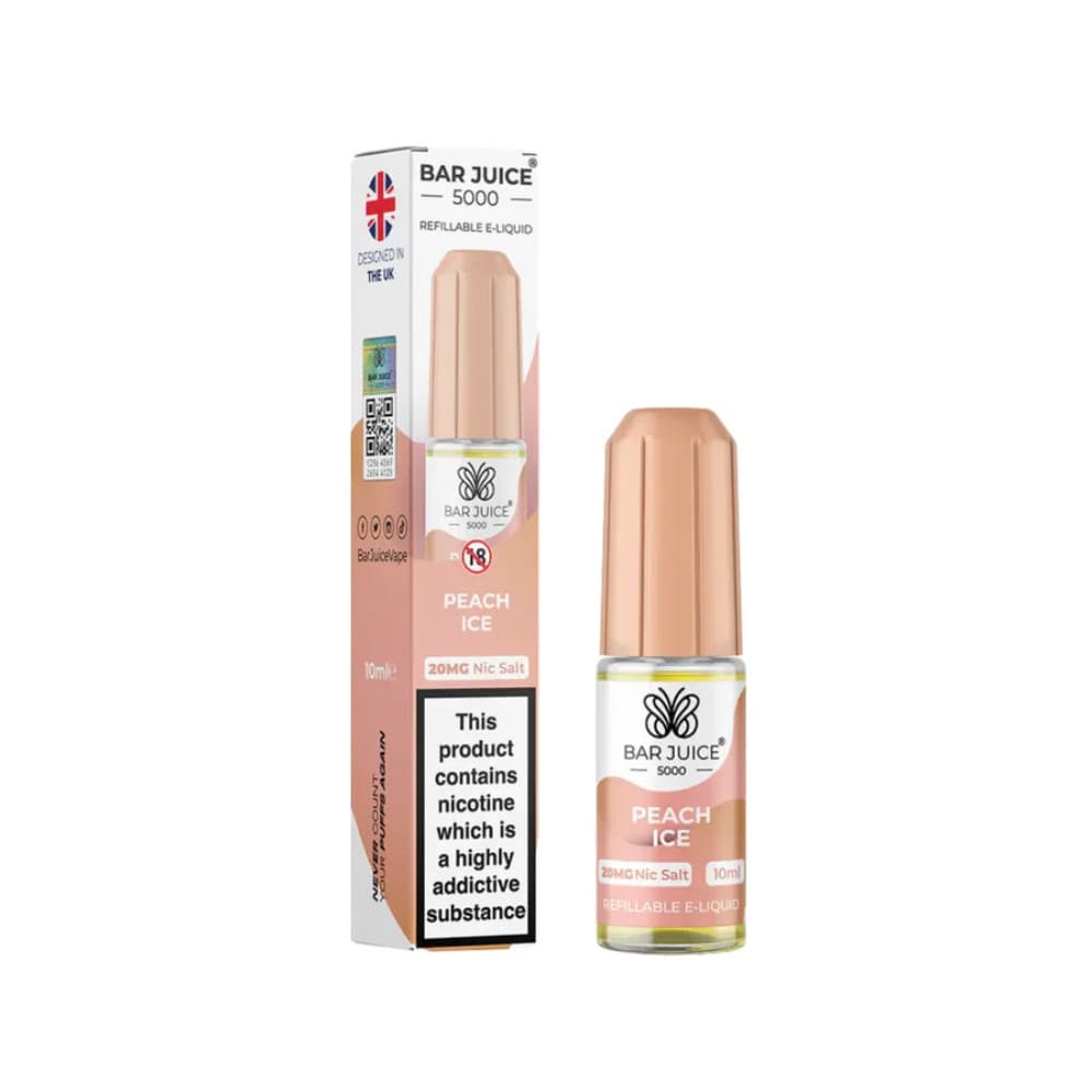  Peach Ice / 10mg Bar Juice 5000 Nic Salts E-Liquids 10ml Box of 10