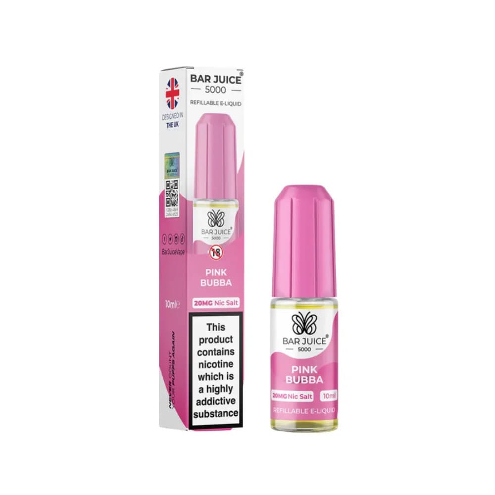  Pink Bubba / 10mg Bar Juice 5000 Nic Salts E-Liquids 10ml Box of 10