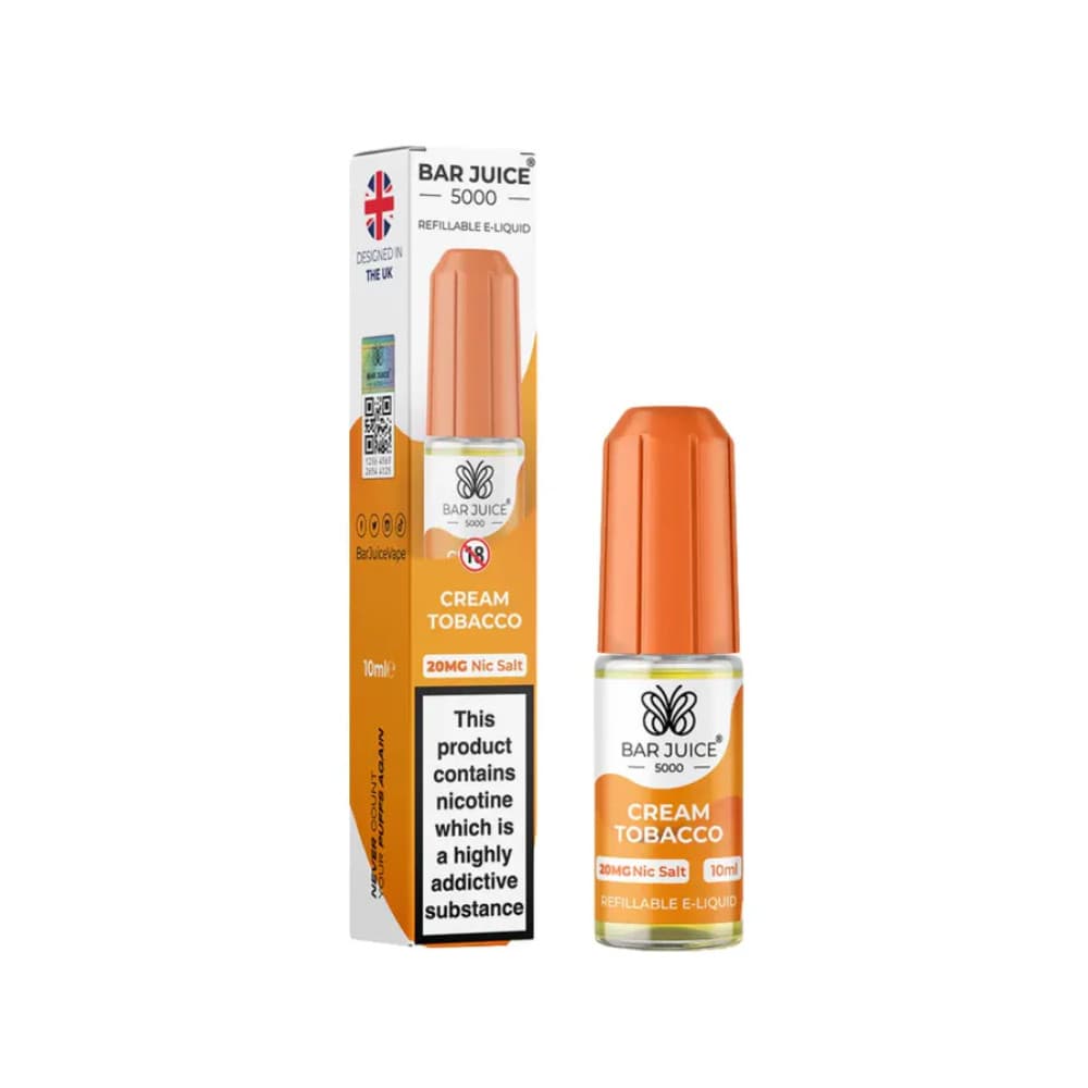  Cream Tobacco / 20mg Bar Juice 5000 Nic Salts E-Liquids 10ml Box of 10