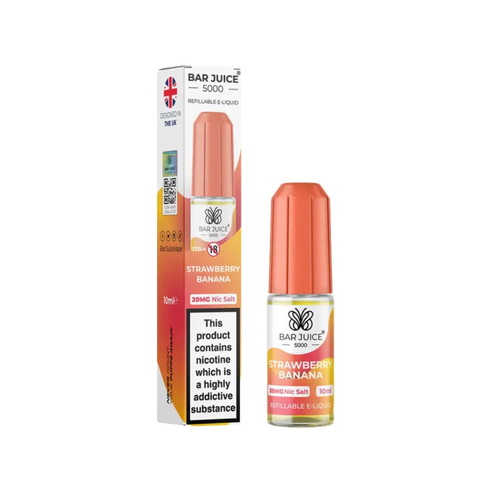  Strawberry Banana / 20mg Bar Juice 5000 Nic Salts E-Liquids 10ml Box of 10