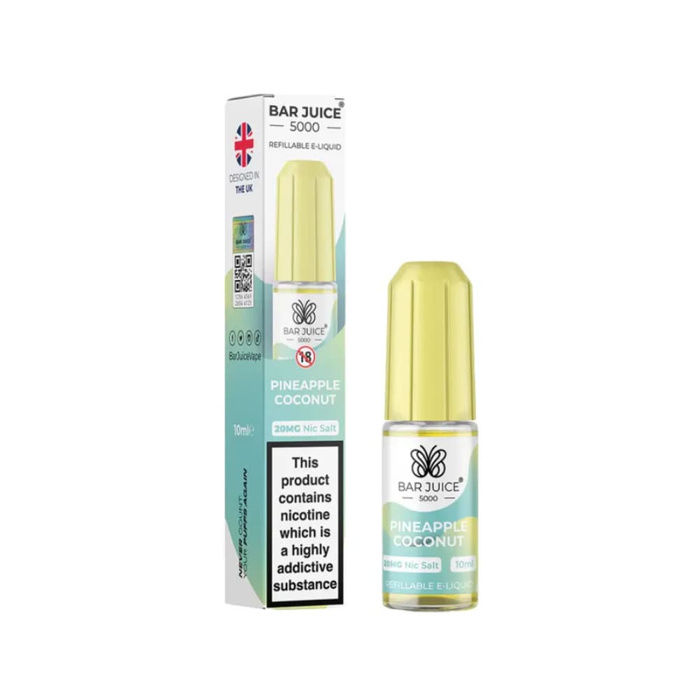  Pineapple Coconut / 20mg Bar Juice 5000 Nic Salts E-Liquids 10ml Box of 10