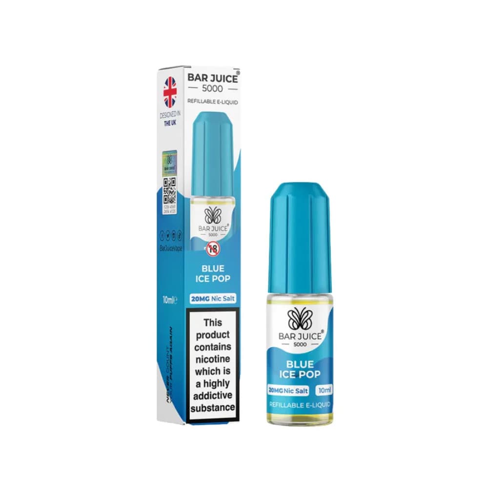  Blue Ice Pop / 20mg Bar Juice 5000 Nic Salts E-Liquids 10ml Box of 10