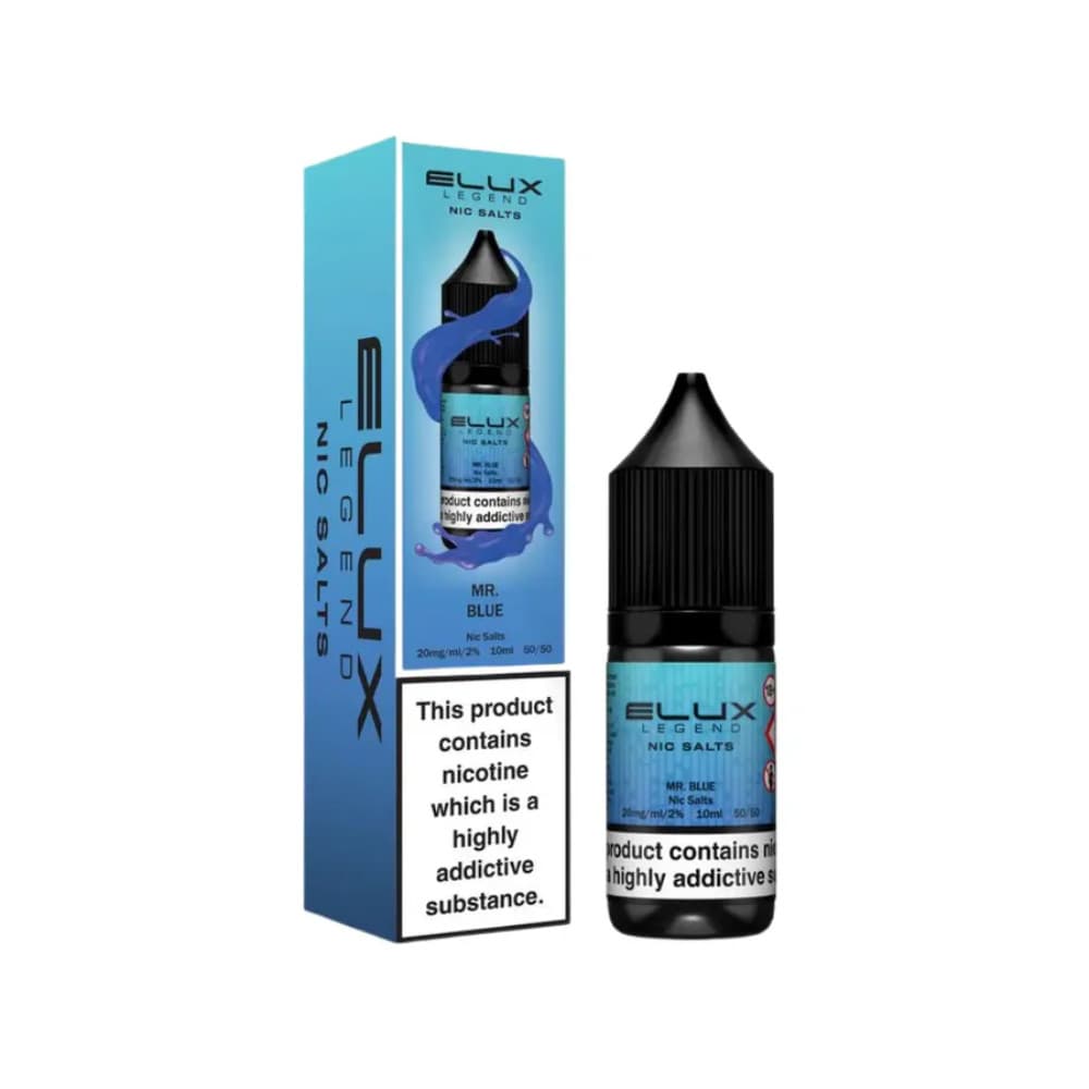  Mr Blue / 20mg Elux Legend Nic Salts E-Liquids 10ml Box of 10