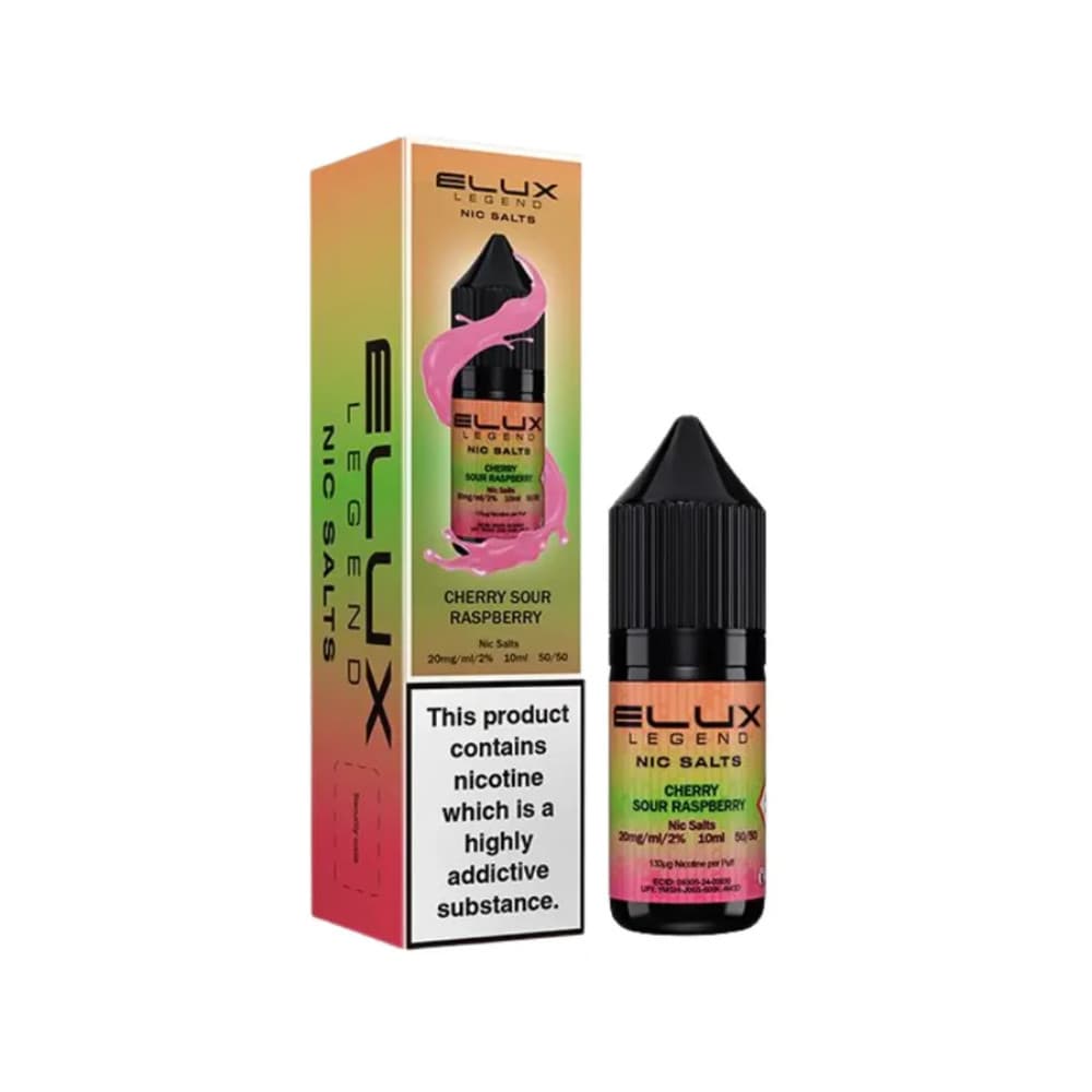  Cherry Sour Raspberry / 20mg Elux Legend Nic Salts E-Liquids 10ml Box of 10