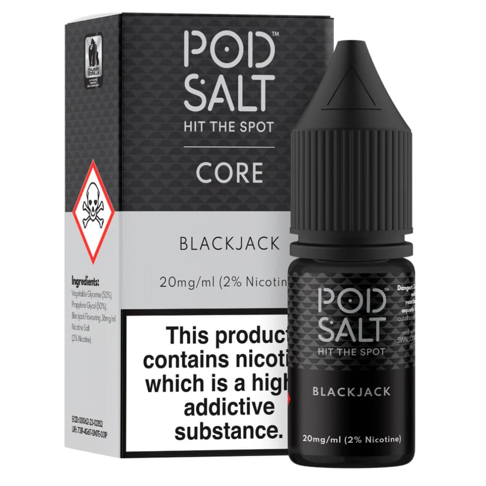  Black Jack / 11mg Pod Salt Core Nic Salts e liquids 10ml Box of 5