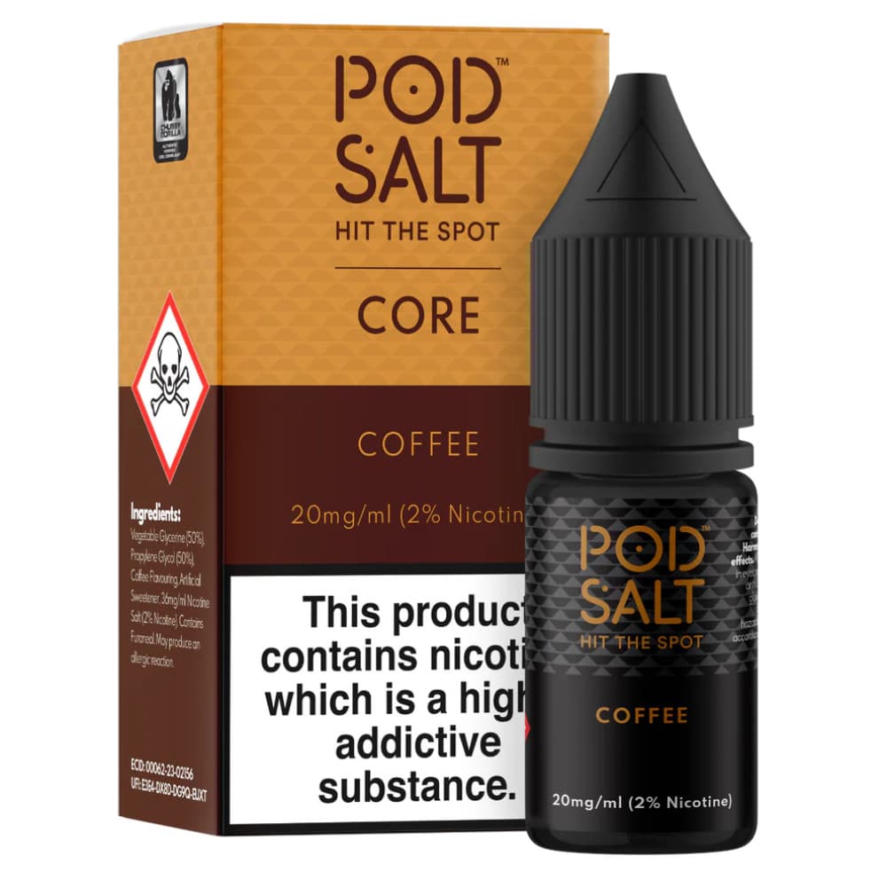  Coffee / 11mg Pod Salt Core Nic Salts e liquids 10ml Box of 5