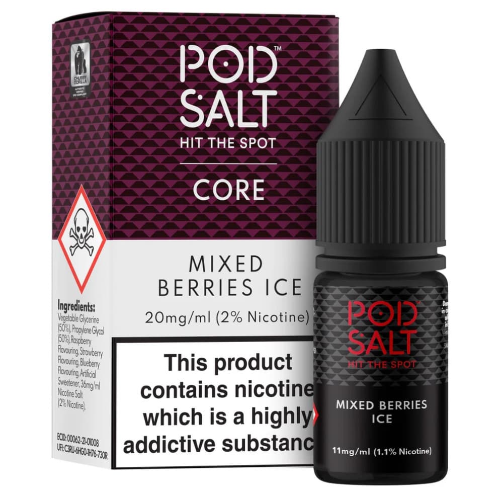  Mixed Berries Ice / 20mg Pod Salt Core Nic Salts e liquids 10ml Box of 5