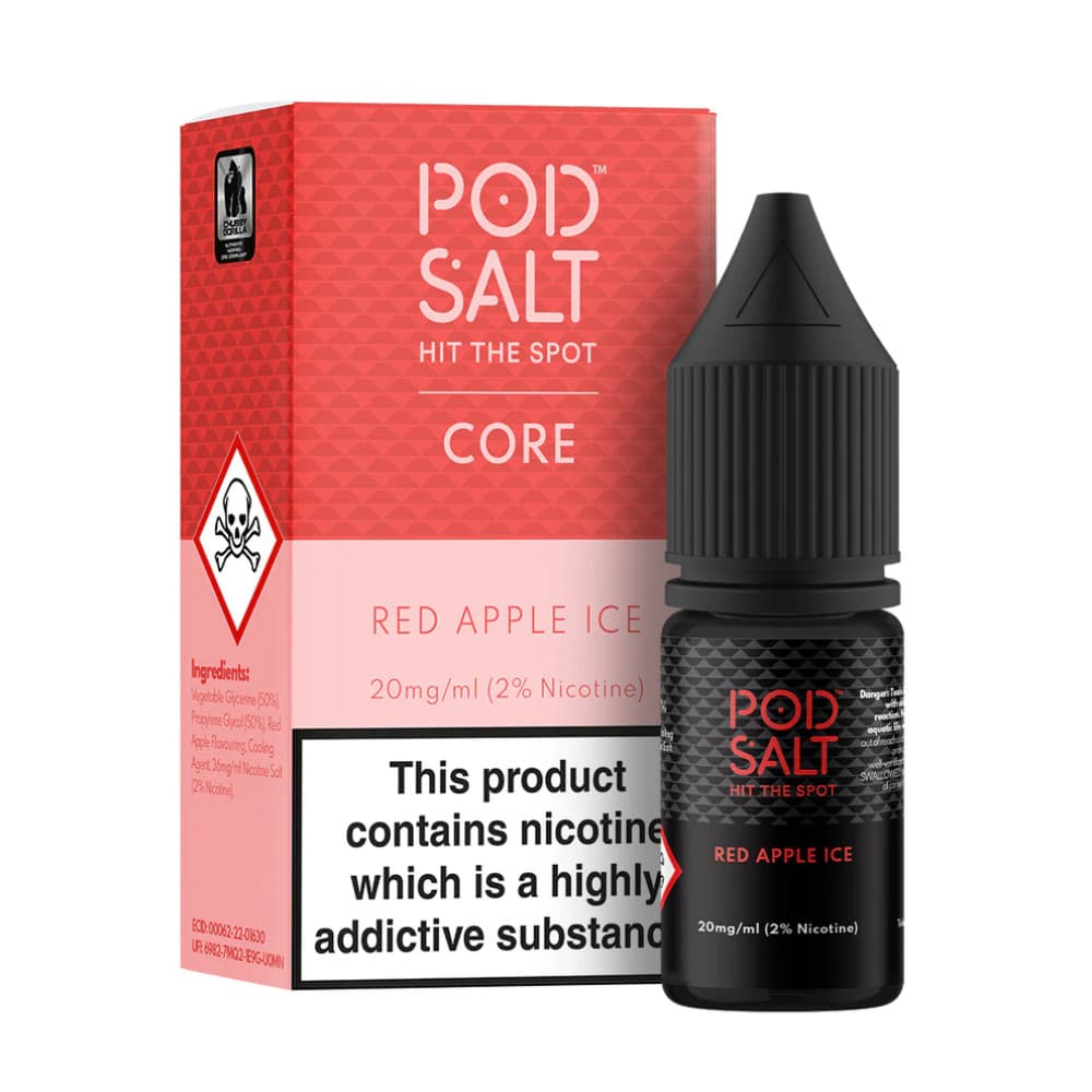  Red Apple Ice / 20mg Pod Salt Core Nic Salts e liquids 10ml Box of 5