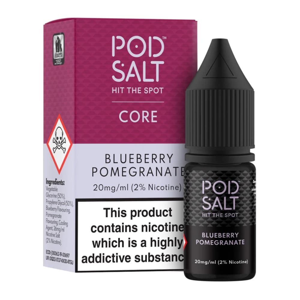  Blueberry Pomegranate / 11mg Pod Salt Core Nic Salts e liquids 10ml Box of 5